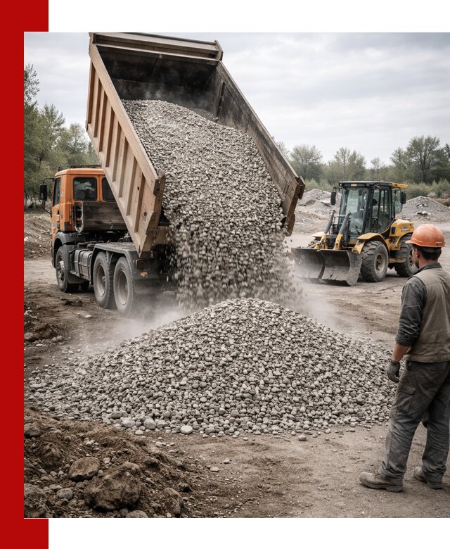 Доставка щебня в Спасске-Дальнем крупными и мелкими фракциями