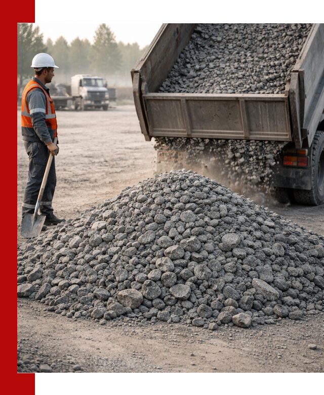 Гранитный щебень фракции 100–201 для строительства в Спасске-Дальнем