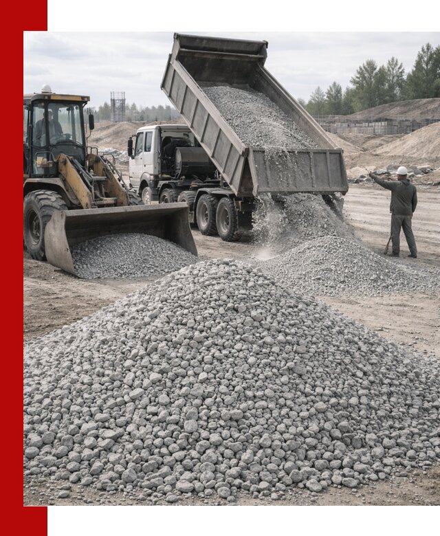 Доставка известнякового щебня фр. 5–20 в Спасске-Дальнем