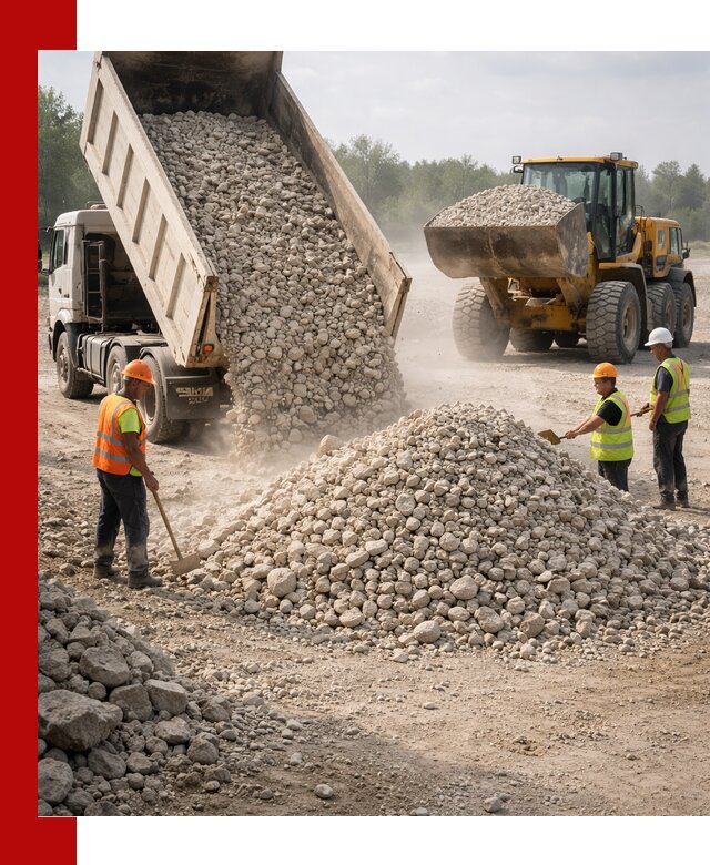 Доставка известнякового щебня фр. 40-70 в Спасске-Дальнем
