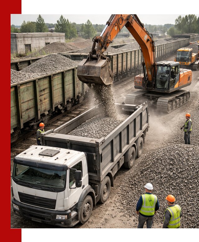 Железнодорожный щебень фракция 25–60 для поставок в Спасске-Дальнем