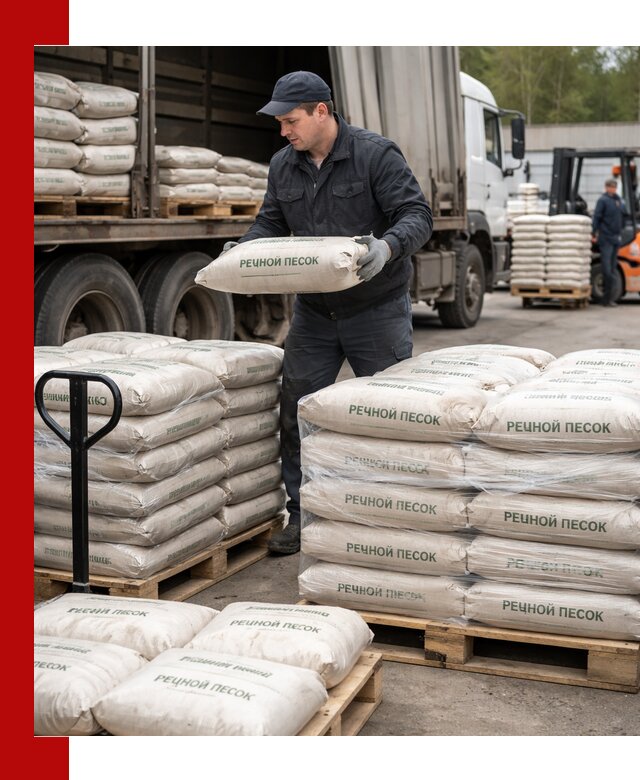 Речной песок в мешках с доставкой в Спасске-Дальнем