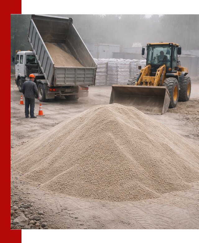 Кварцевый песок фракция 0–8 для стройработ в Спасске-Дальнем