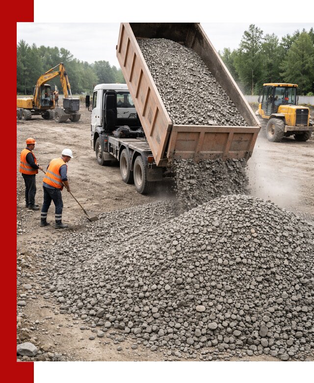 Доставка гравия фракции 40-70 в Спасске-Дальнем оптом и в розницу