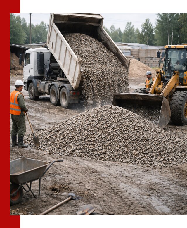 Мытый гравий с доставкой в Спасске-Дальнем от карьера до участка