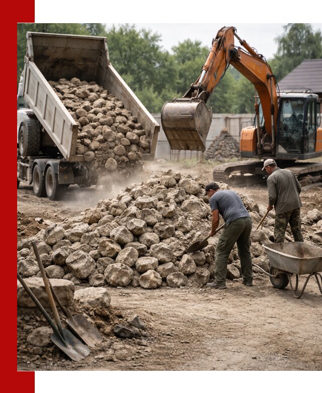 Доставка и разгрузка бутового камня в Спасске-Дальнем