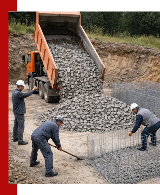 Камень для габионов с доставкой в Спасске-Дальнем быстро и надёжно