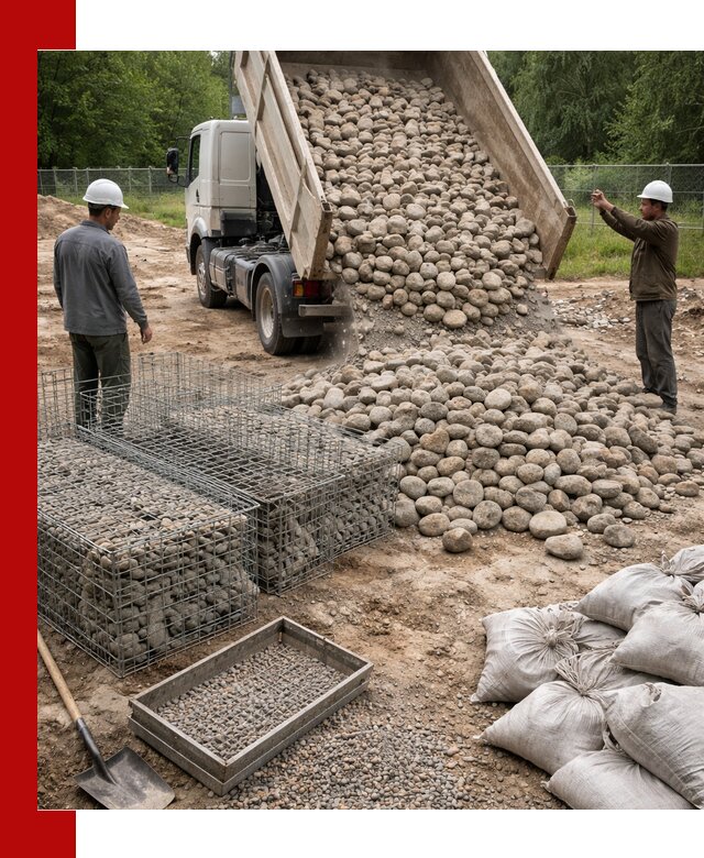 Камень для габионов фракция 70–151 в Спасске-Дальнем