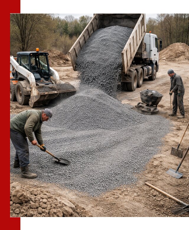 Отсев для подсыпки в Спасске-Дальнем — доставка и подсыпка на участок