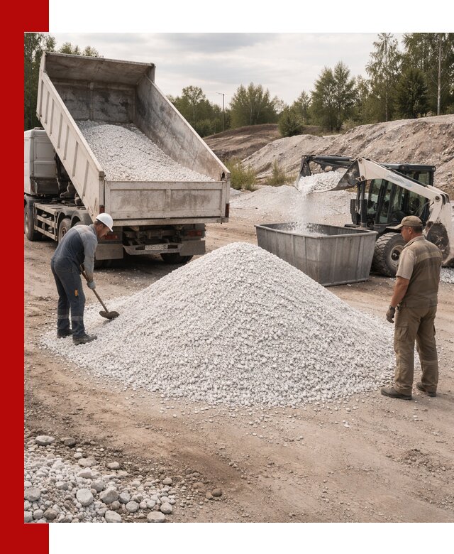 Доставка и продажа белой мраморной крошки в Спасске-Дальнем