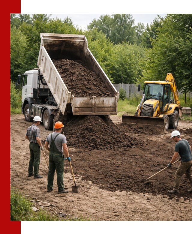 Доставка и укладка грунта для выравнивания участка в Спасске-Дальнем