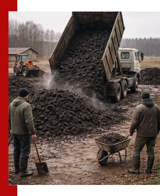 Доставка низинного торфа с разгрузкой и доставкой в Спасске-Дальнем