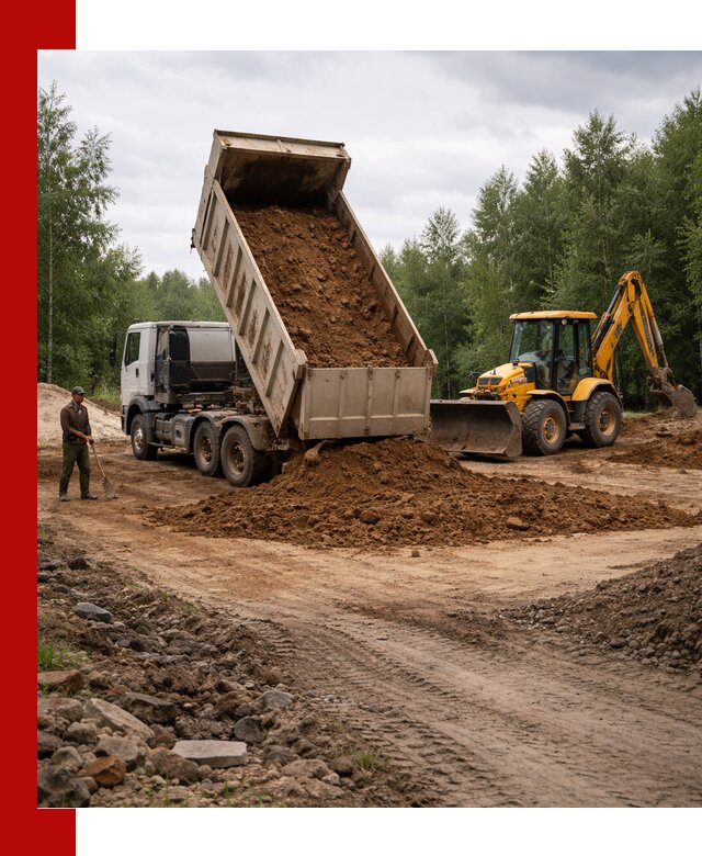 Доставка суглинка самосвалами в Спасске-Дальнем подсыпка и планировка