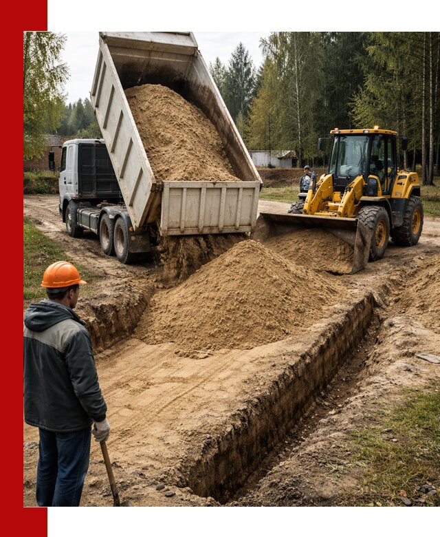 Доставка песчаного грунта в Спасске-Дальнем для строительных работ