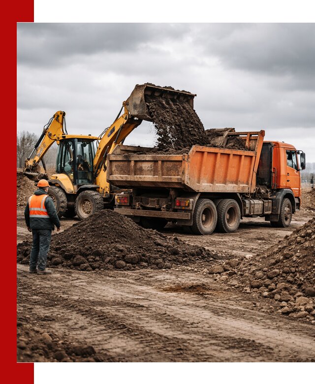 Вывоз грунта и строительного мусора в Спасске-Дальнем грузовыми самосвалами