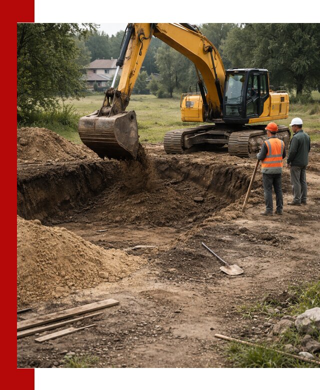 Рытье котлована под фундамент в Спасске-Дальнем (быстро и недорого)